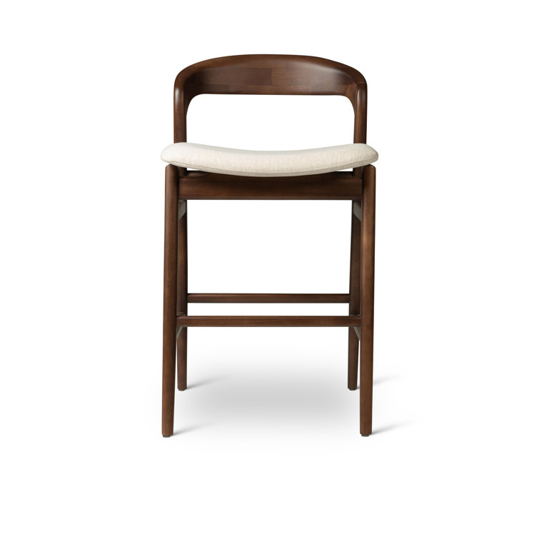 Medley Ivory and Nogal Frame Low Back Counter Stool