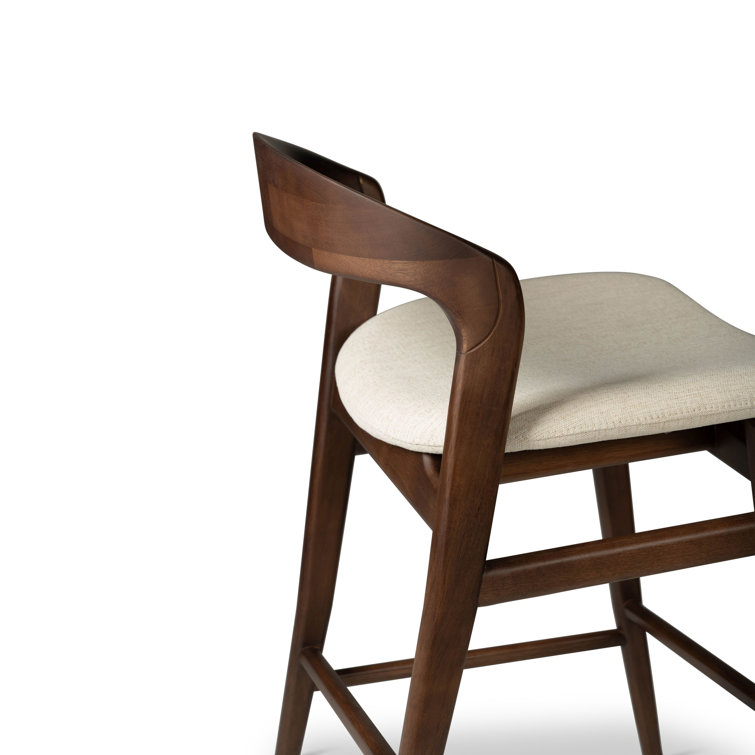 Medley Ivory and Nogal Frame Low Back Counter Stool