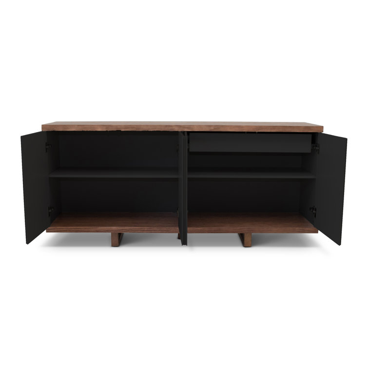 Pemberley 71'' Nogal and Black Solid Wood Sideboard
