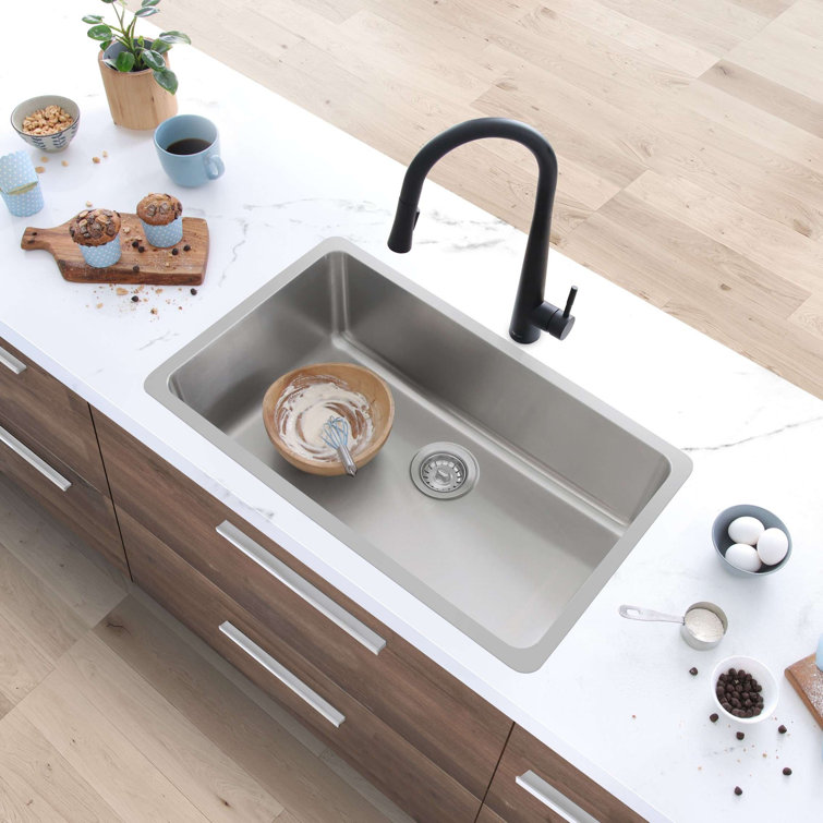 Stylish 27" Stainless Steel Single Bowl Drop-In Kitchen Sink