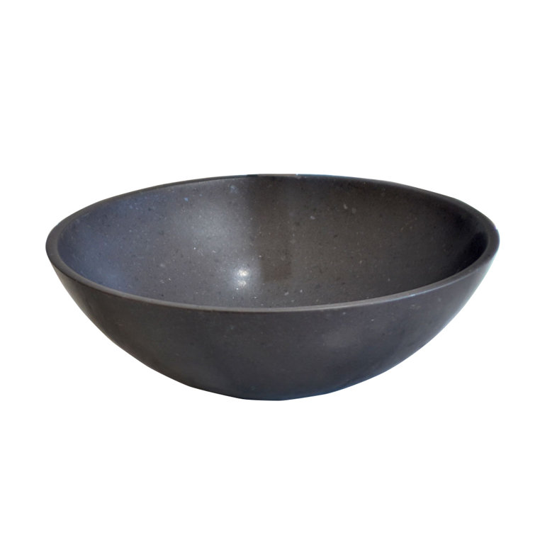 Nero 16.5'' Black Stone Circular Bathroom Sink