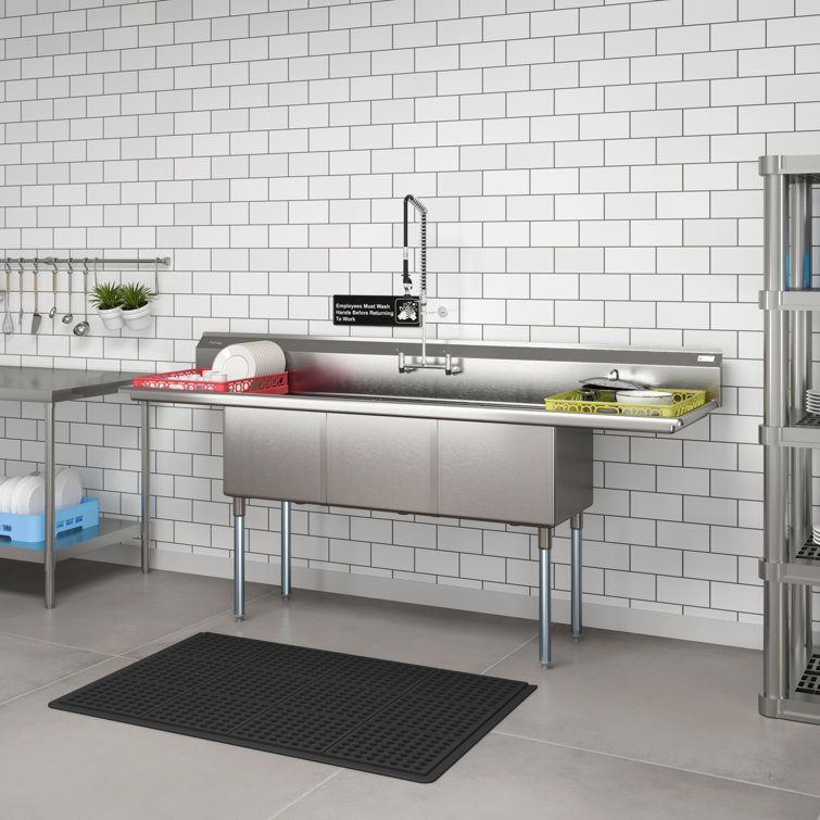 90'' Stainless Steel Triple Bowl Commercial Kitchen Sink