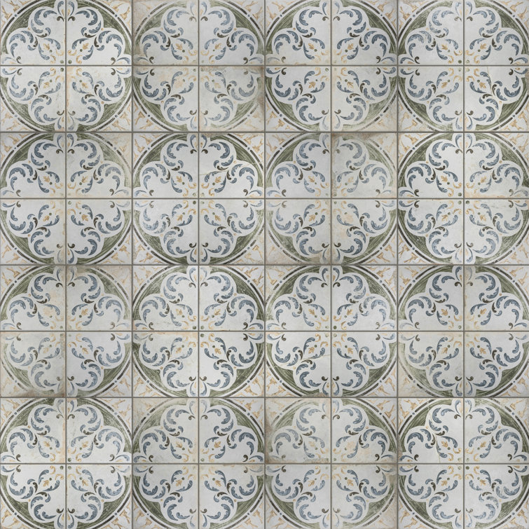 Kings 18" x 18" Matte Ceramic Patterned Wall & Floor Tile