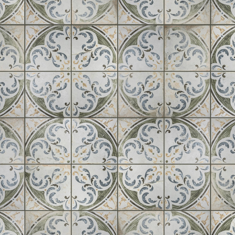 Kings 18" x 18" Matte Ceramic Patterned Wall & Floor Tile