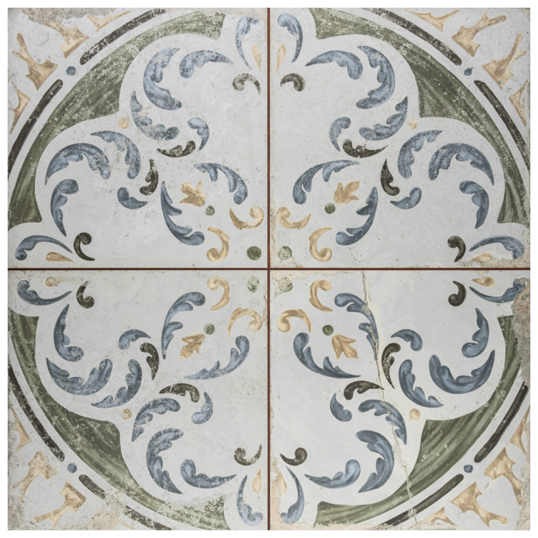 Kings 18" x 18" Matte Ceramic Patterned Wall & Floor Tile