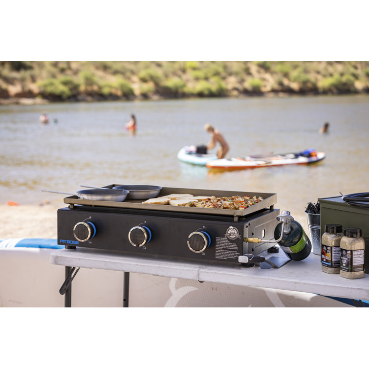 Pit Boss 3-Burner Black Propane Tabletop Gas Griddle with Cover