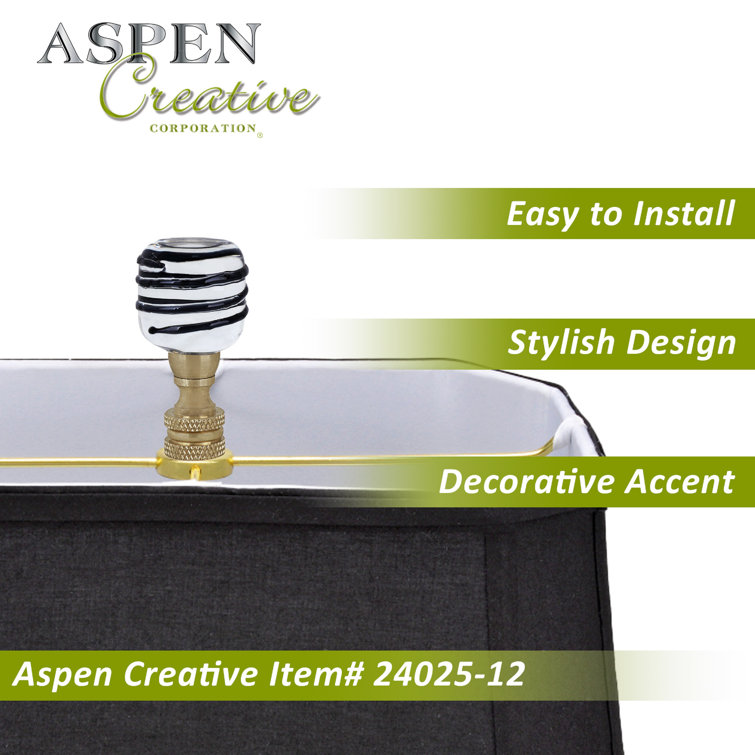 Clear and Black Glass Lamp Finial with Copper Base, 2 Pack