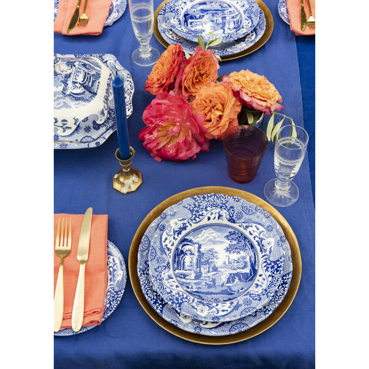 Blue Italian Porcelain 5-Piece Dinnerware Set