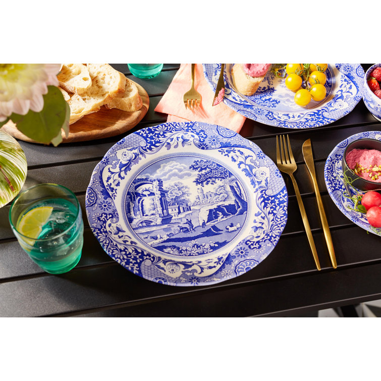 Blue Italian Porcelain 5-Piece Dinnerware Set