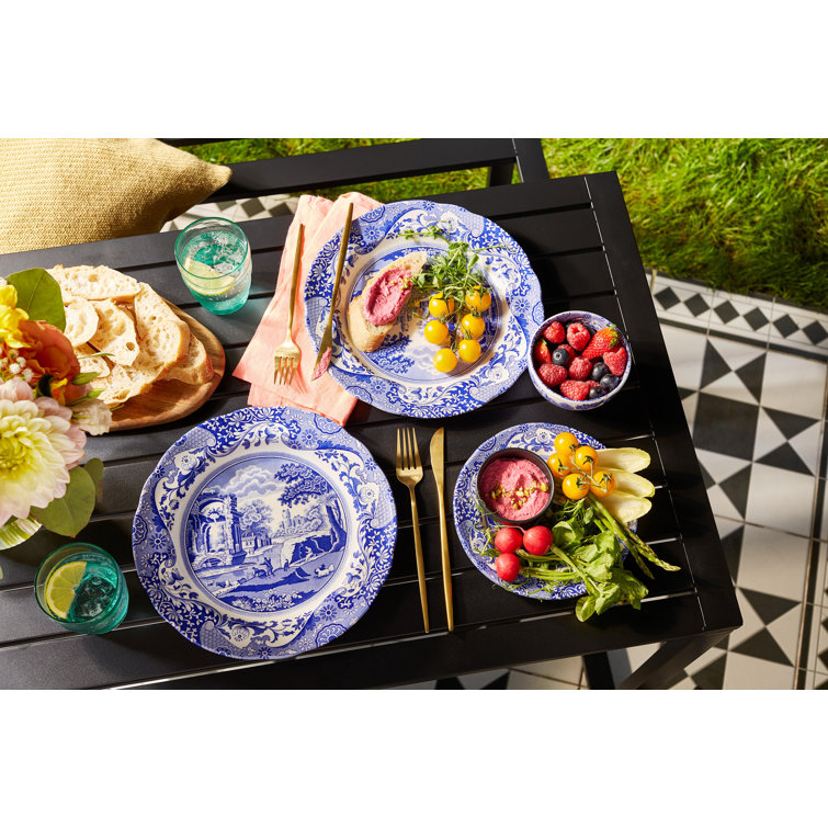 Blue Italian Porcelain 5-Piece Dinnerware Set