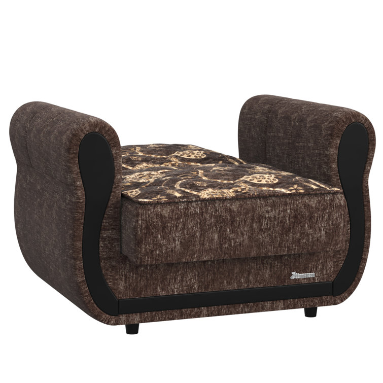 Modern Gray Chenille Sleeper Chair with Hidden Storage