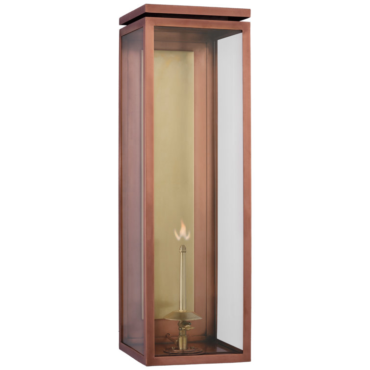 Tall Copper Direct Wired Electric Outdoor Lantern