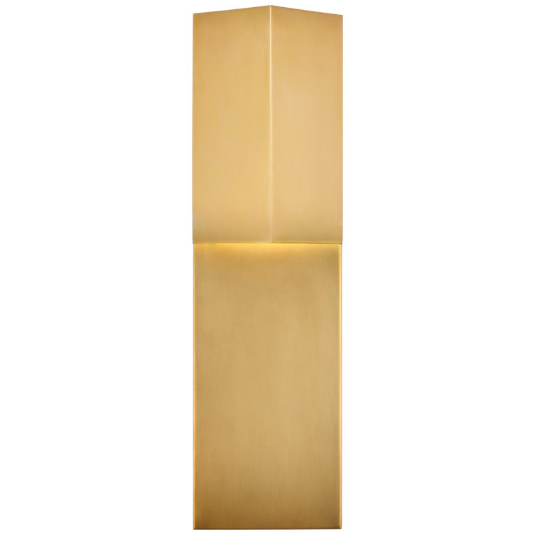 Antique-Burnished Brass Geometric LED Outdoor Wall Sconce