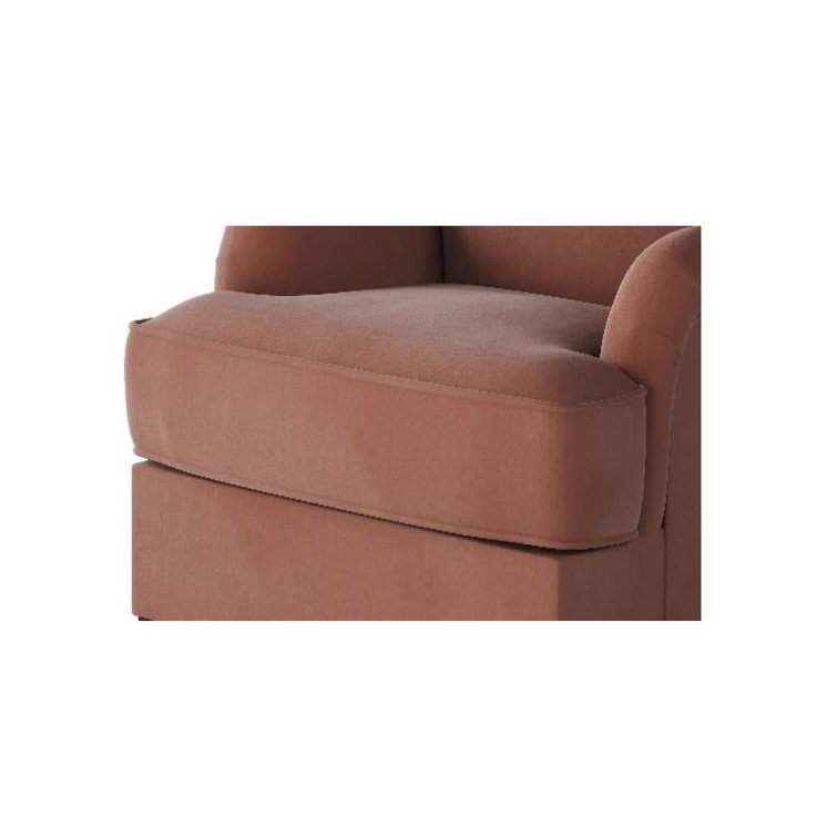 Rosewood Polyester Blend Traditional Accent Chair with Manufactured Wood Legs