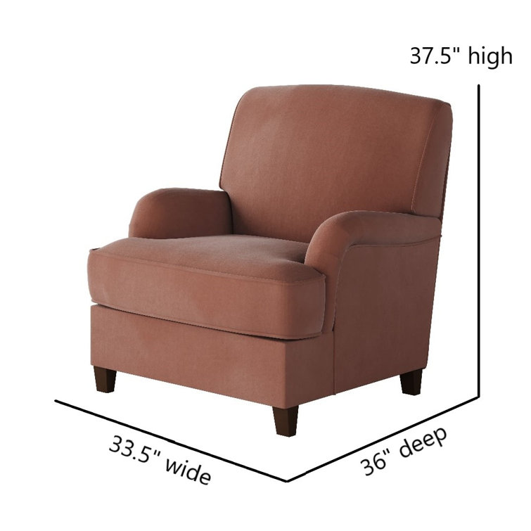 Rosewood Polyester Blend Traditional Accent Chair with Manufactured Wood Legs