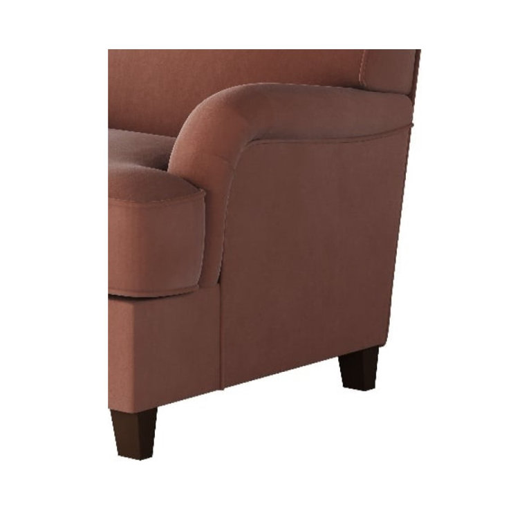 Rosewood Polyester Blend Traditional Accent Chair with Manufactured Wood Legs