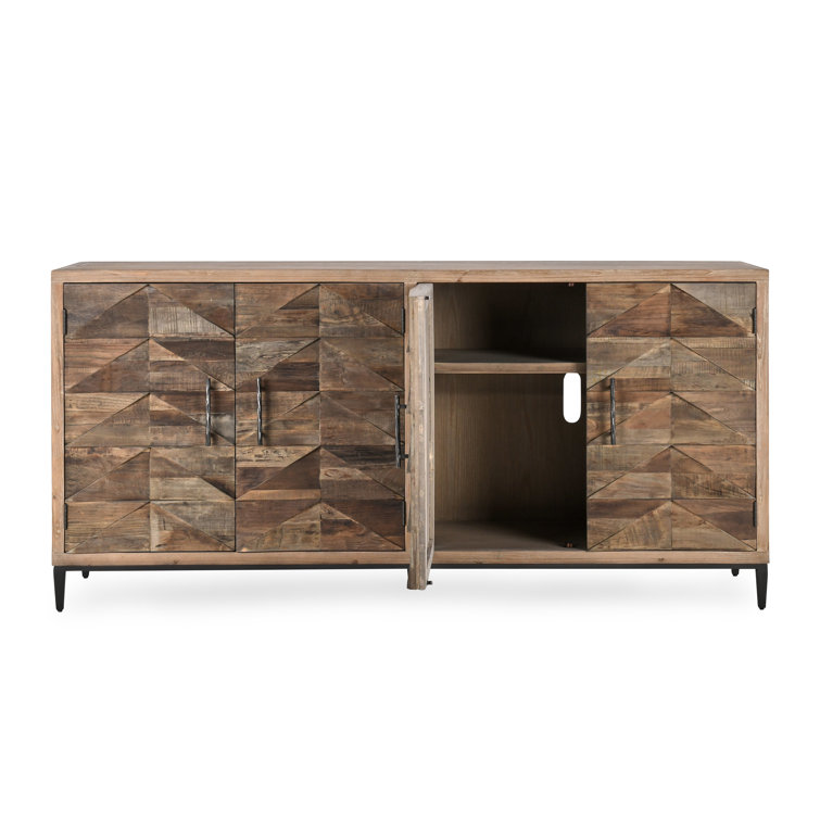 Mave Organic Brown Solid Wood 76'' Transitional Sideboard
