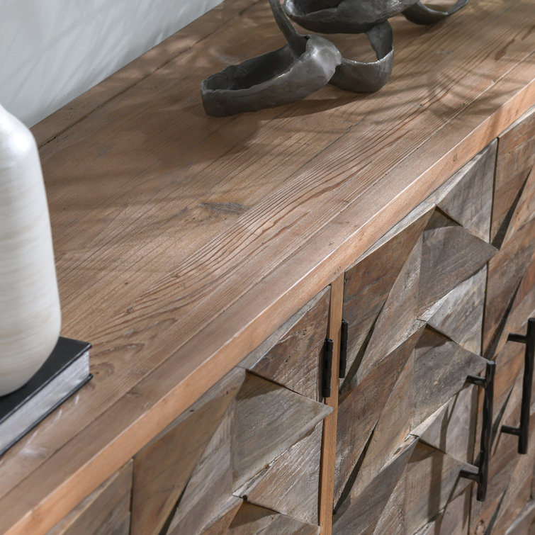 Mave Organic Brown Solid Wood 76'' Transitional Sideboard