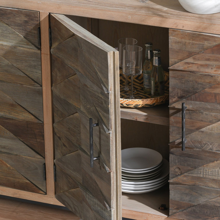Mave Organic Brown Solid Wood 76'' Transitional Sideboard