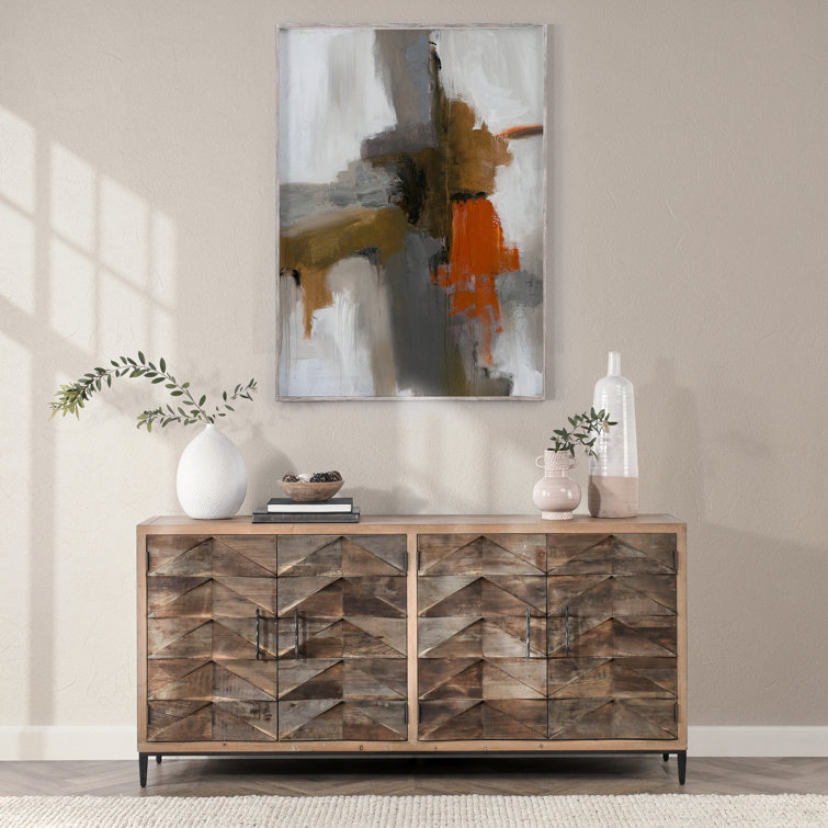 Mave Organic Brown Solid Wood 76'' Transitional Sideboard