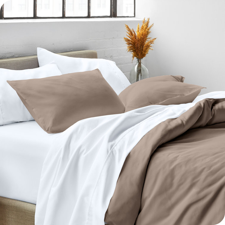 Taupe Hypoallergenic Polyester Standard Pillow Sham Set