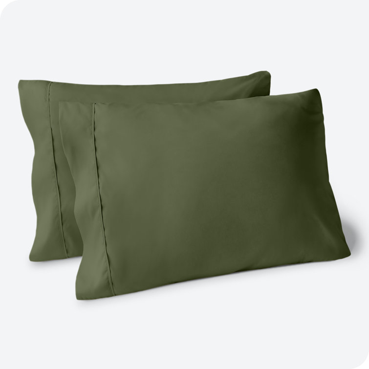 Taupe Cotton Hypoallergenic Embroidered Standard Pillowcase Set