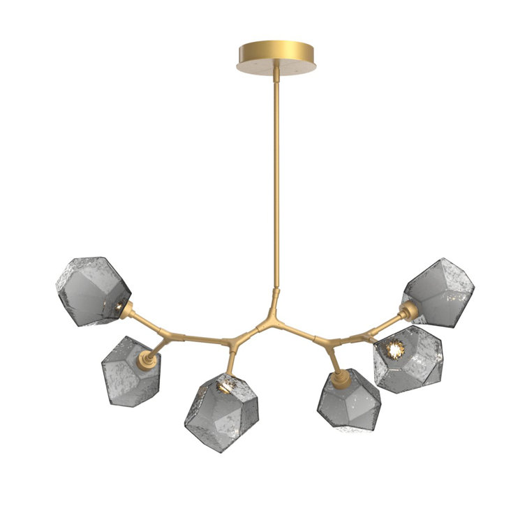 Gem Modern Branch Crystal & Brass 29" Dining Chandelier