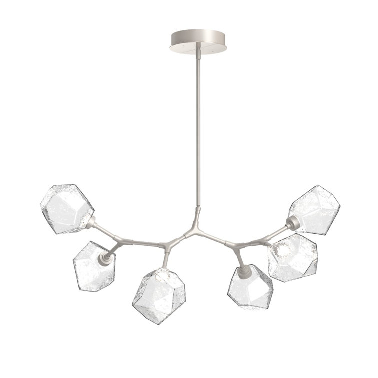 Gem Bronze and Crystal Branch Linear Suspension Chandelier