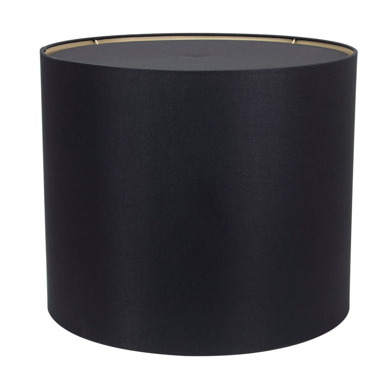 16'' Black and Gold Linen Drum Lamp Shade