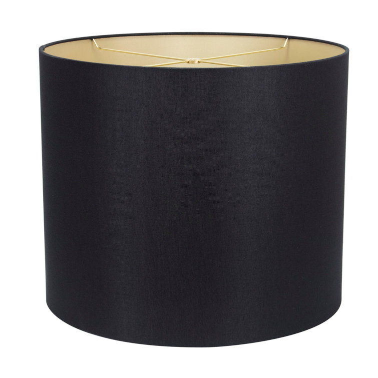 16'' Black and Gold Linen Drum Lamp Shade