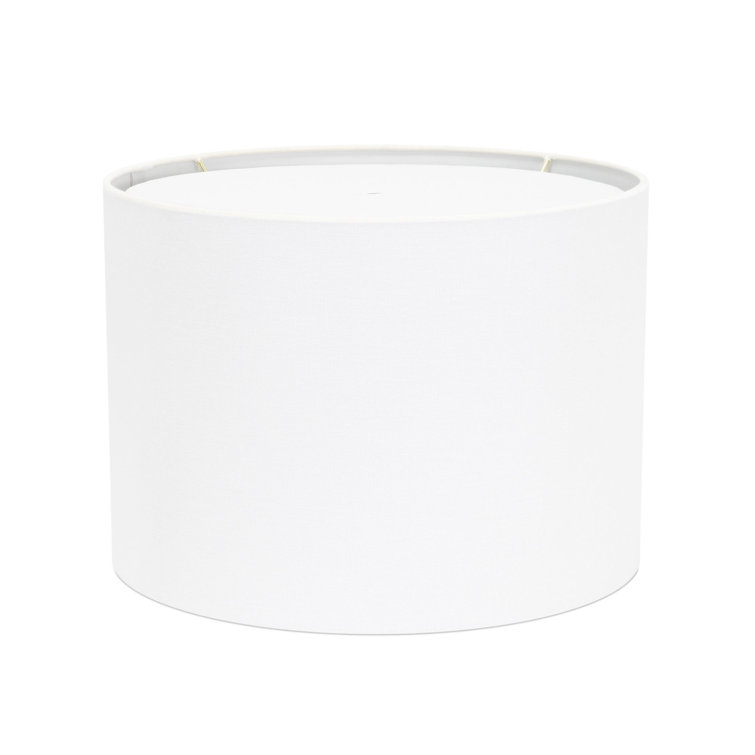 White Linen Drum Lamp Shade 14"