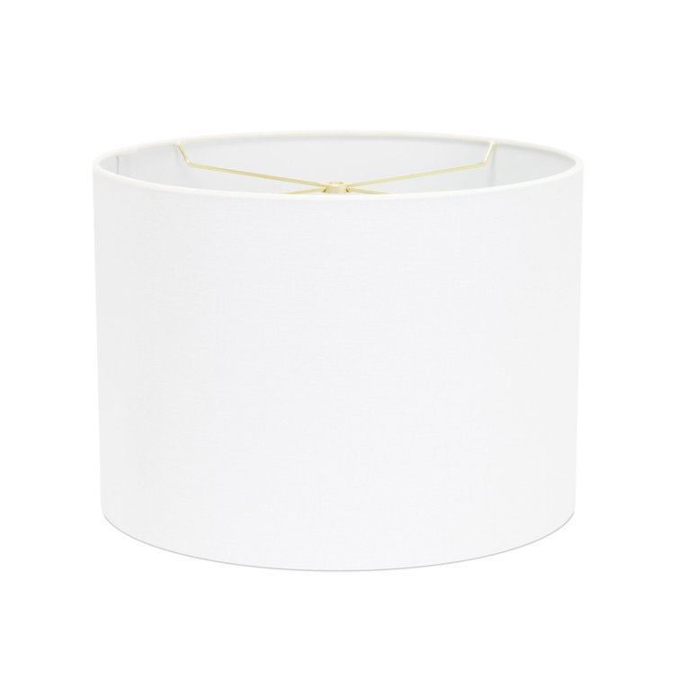 White Linen Drum Lamp Shade 14"