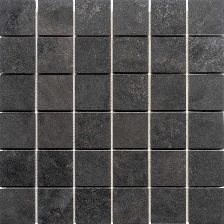 Splendor Anthracite Matte Porcelain Square Mosaic Tile Sheet