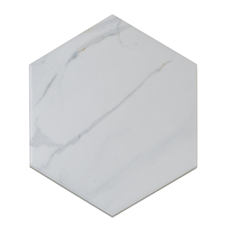 Splendor Matte White Porcelain Hexagon Tile for Wall and Floor