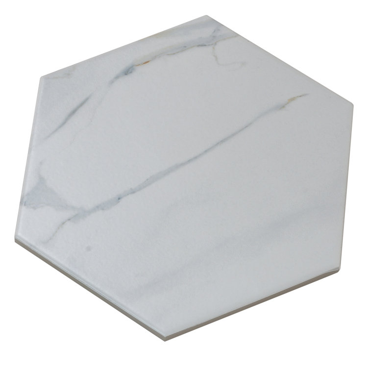 Splendor Matte White Porcelain Hexagon Tile for Wall and Floor
