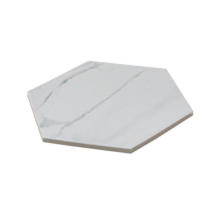 Splendor Matte White Porcelain Hexagon Tile for Wall and Floor