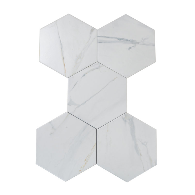 Splendor Matte White Porcelain Hexagon Tile for Wall and Floor