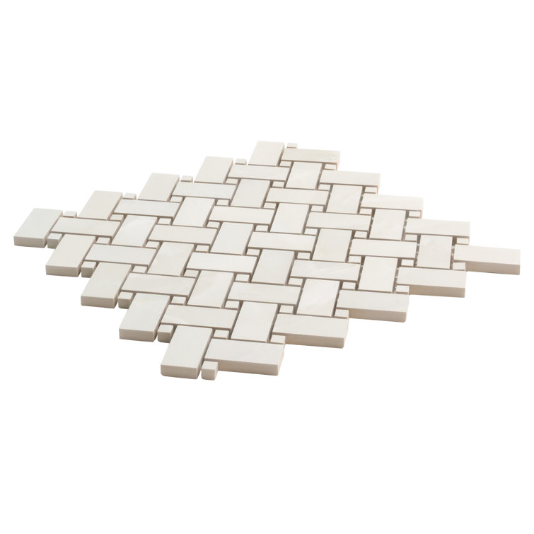 Splendor 11.81'' Matte White Porcelain Mosaic Tile Sheet