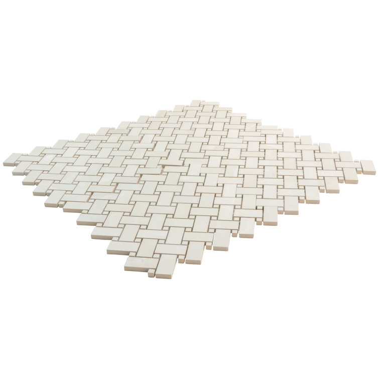 Splendor 11.81'' Matte White Porcelain Mosaic Tile Sheet