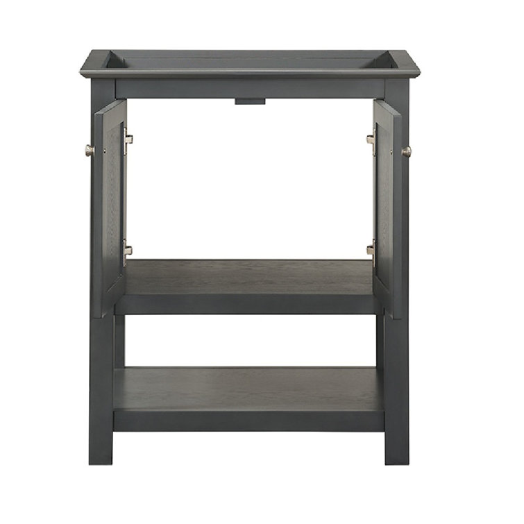 Manchester 30" Gray Solid Wood Freestanding Vanity with Ceramic Sink