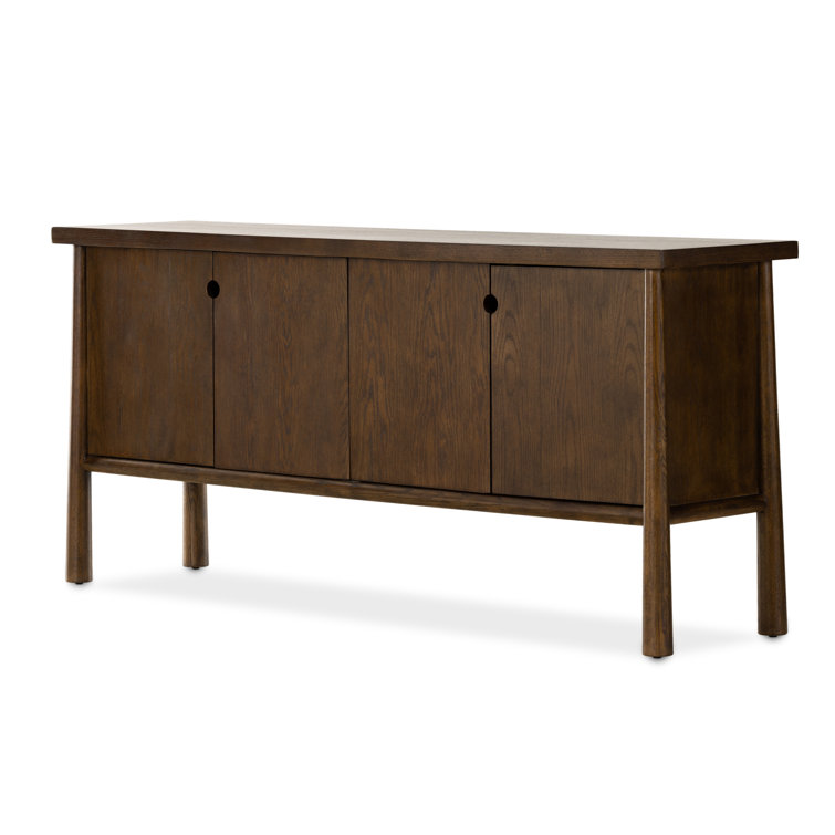 Renaud 72'' Dark Brown Solid Oak Sideboard