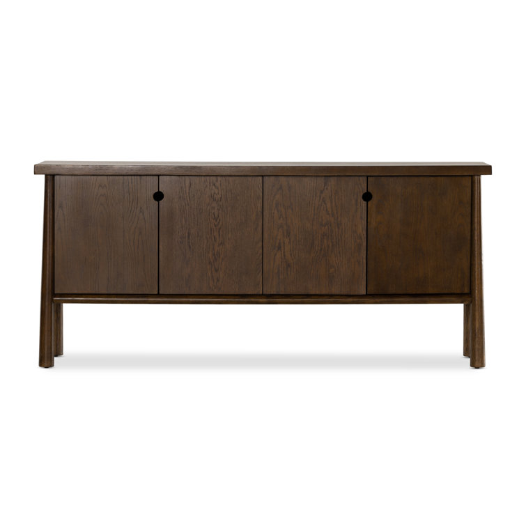 Renaud 72'' Dark Brown Solid Oak Sideboard