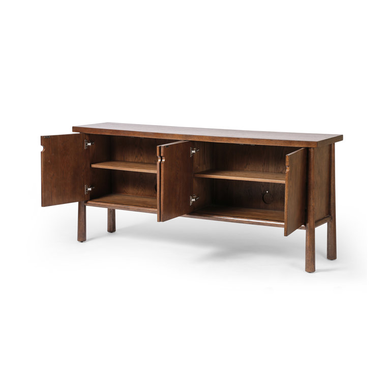 Renaud 72'' Dark Brown Solid Oak Sideboard