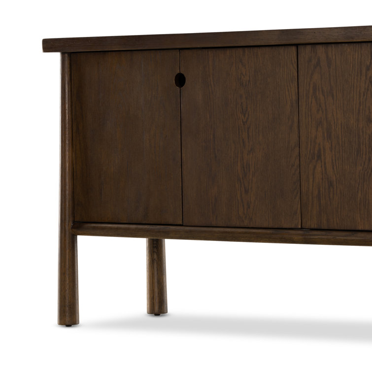 Renaud 72'' Dark Brown Solid Oak Sideboard
