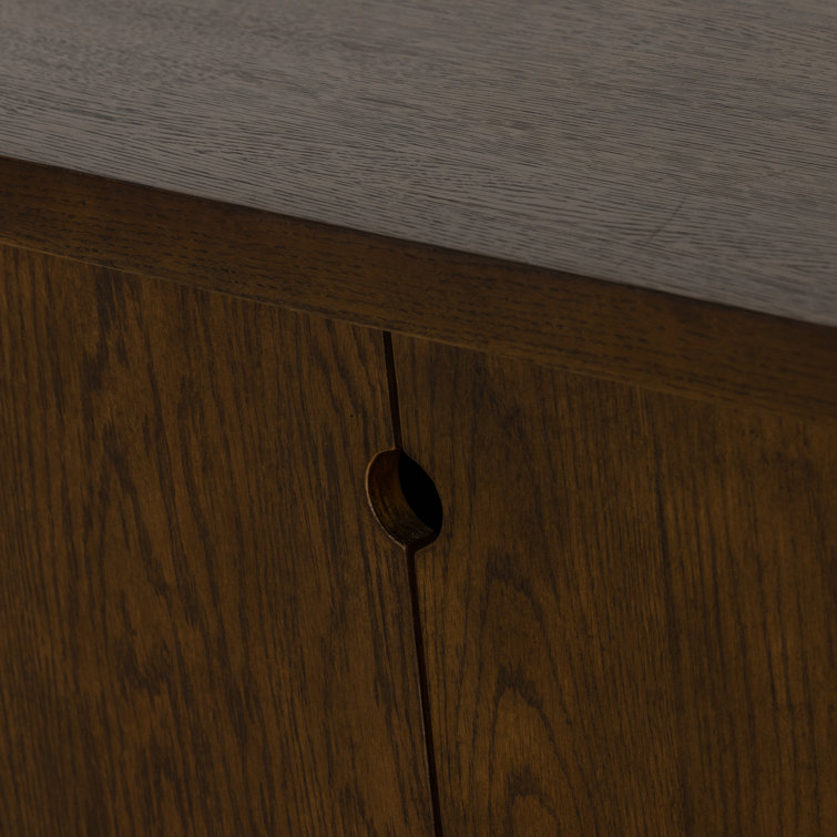 Renaud 72'' Dark Brown Solid Oak Sideboard