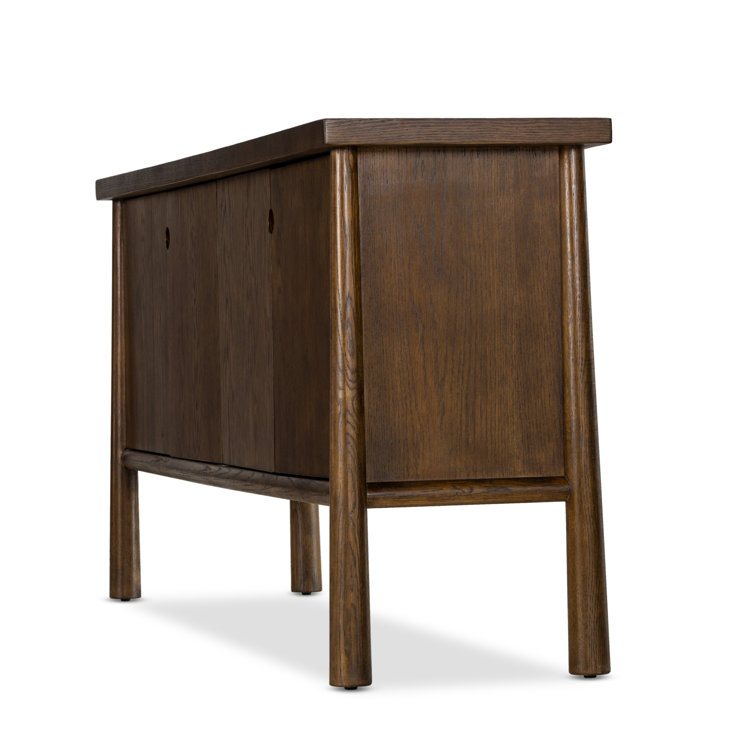 Renaud 72'' Dark Brown Solid Oak Sideboard
