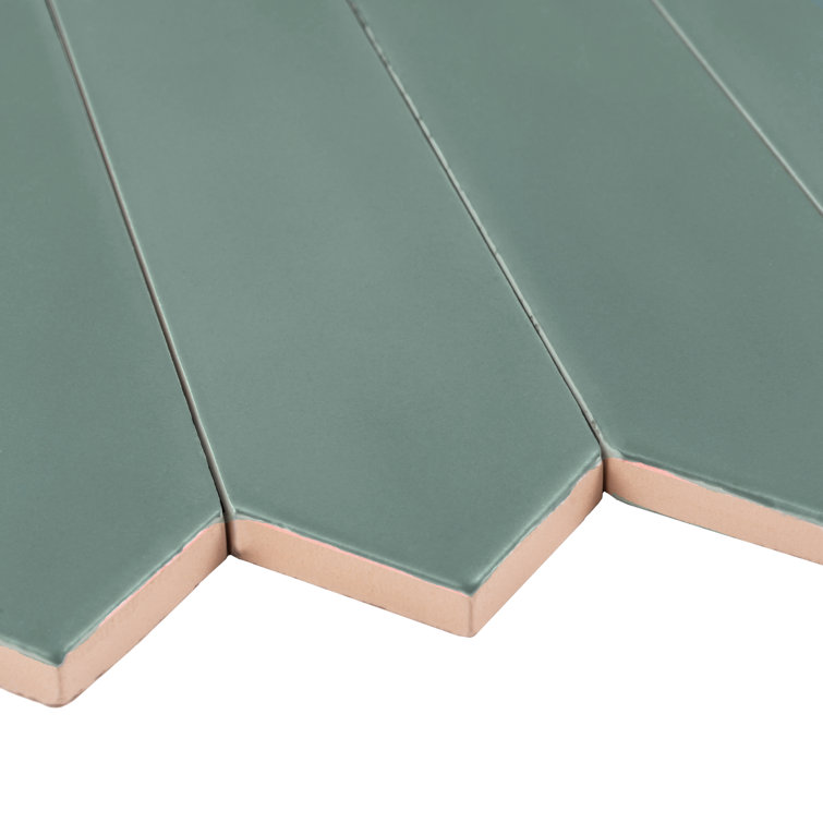 Pine Green Matte Ceramic Picket Tile for Kitchen and Bathroom