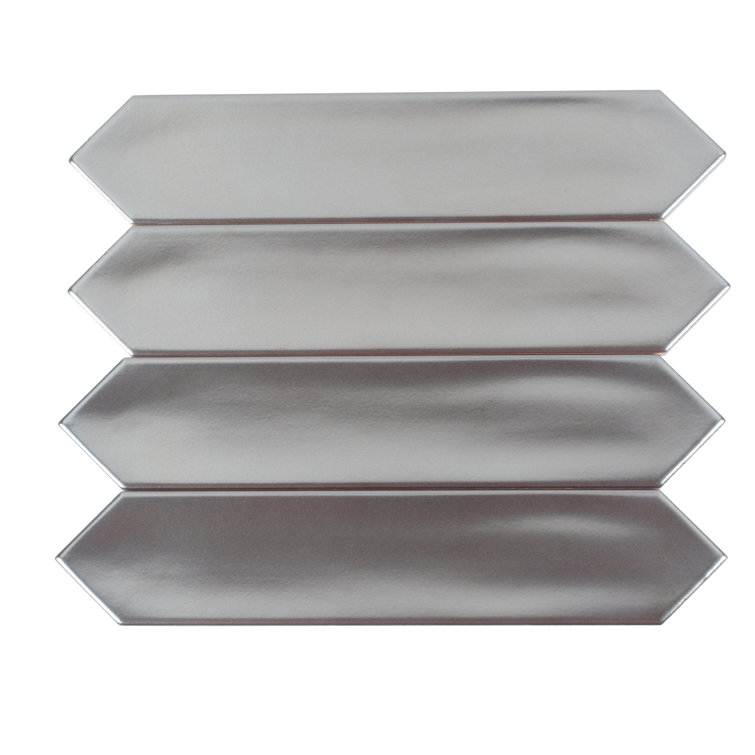 Metallic Silver Glossy Ceramic Picket Wall and Floor Tile