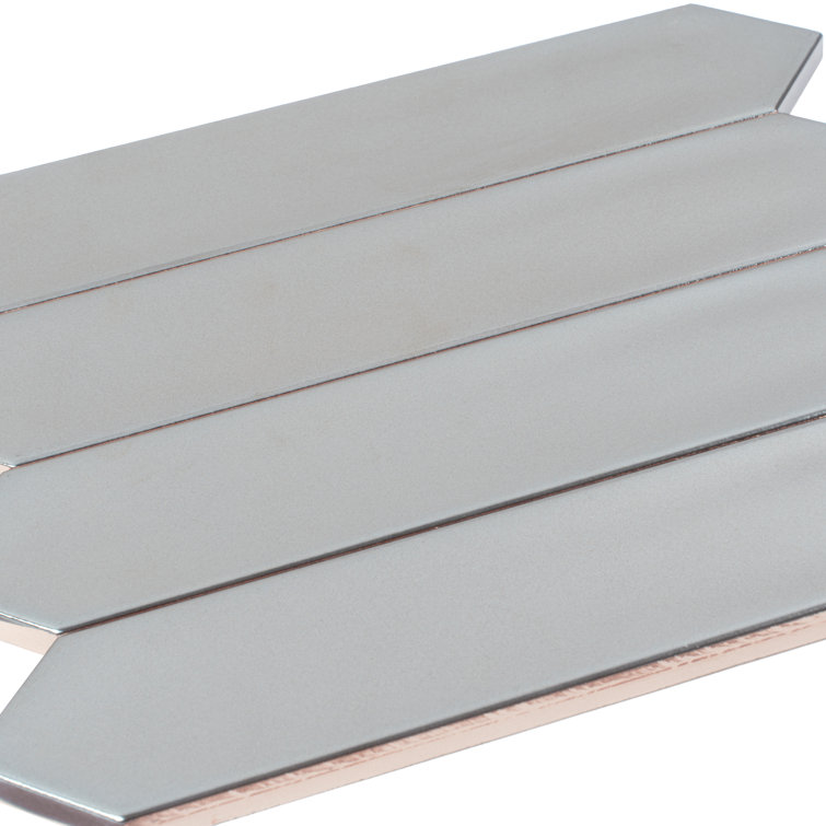 Metallic Silver Glossy Ceramic Picket Wall and Floor Tile