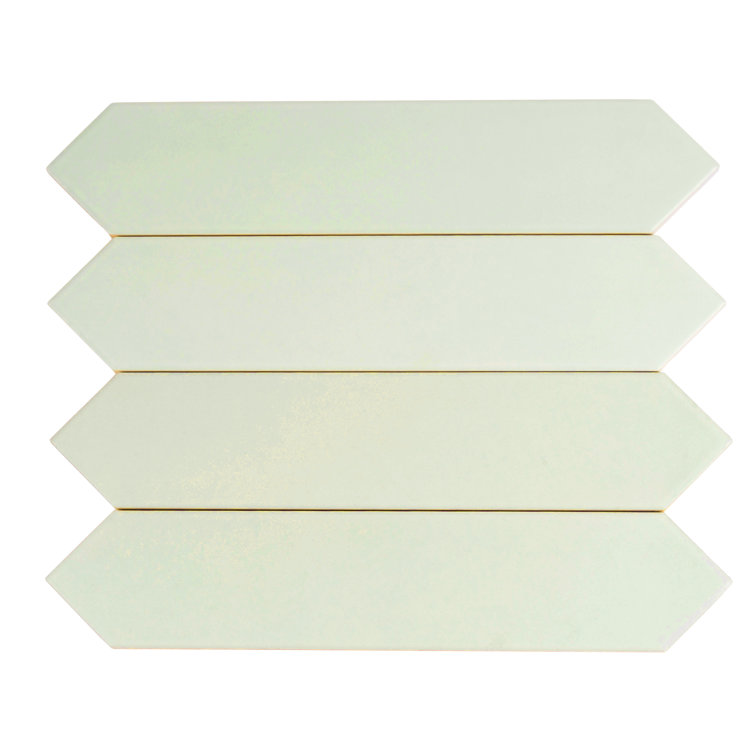 Tea Green Matte Ceramic Picket Wall and Floor Tile